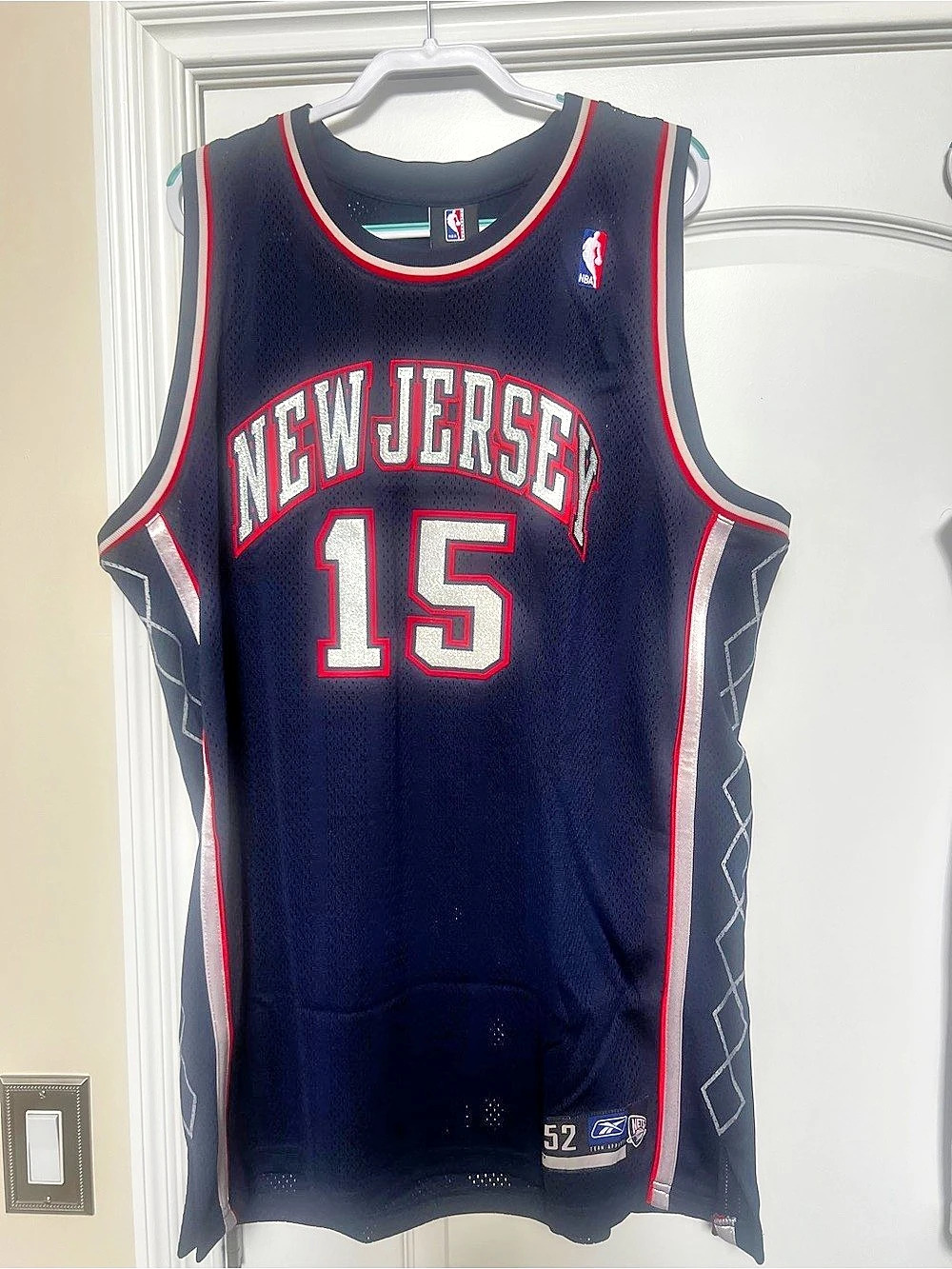 NBA Vince Carter New Jersey Nets #15 jersey Men's Navy & Red Jersey